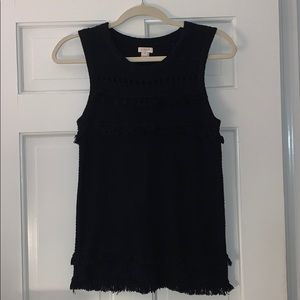 Black Sweater Knit Tank Top